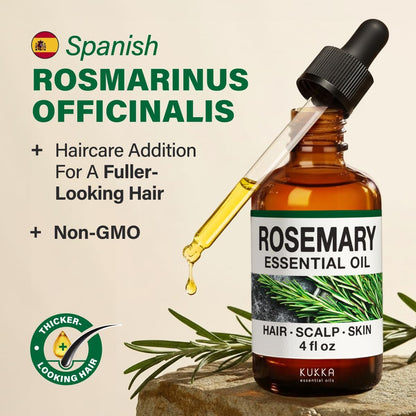 Kukka Rosemary Oil for Hair, Skin, Aromatherapy - 4 Fl Oz / 118 Ml, DIY Soap Making Scents