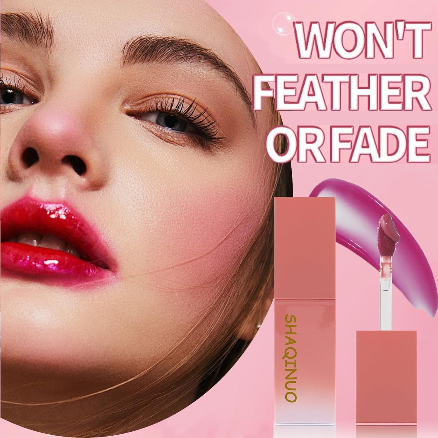 Dewy Water Glow Lip Tint，Moisturizing Mirror Lip Glaze，Korean Tinted Water Light Lip Gloss，High Pigmented Long Lasting Waterproof Lipstick Mirror Water Gloss Lip Glaze(11#)