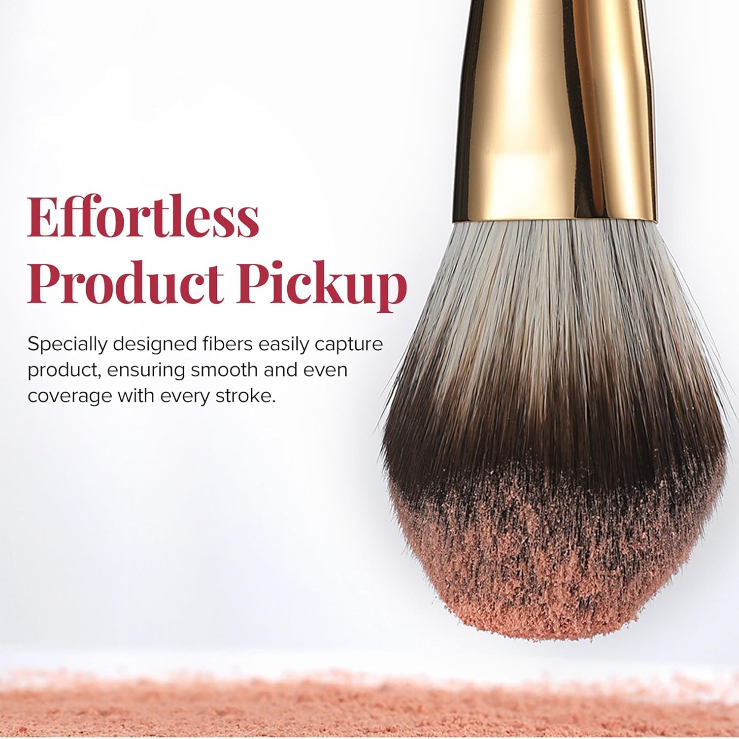 Delbar Gold Makeup Brushes by  | 8Pc Full Face Makeup Brush Set with Travel Bag | Professional Make up Brushes | Cruelty Free, Natural Hair-Like Bristles