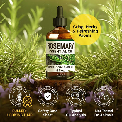 Kukka Rosemary Oil for Hair, Skin, Aromatherapy - 4 Fl Oz / 118 Ml, DIY Soap Making Scents