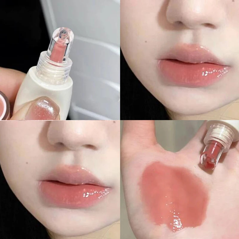 Lip Essence Jelly Water Lip Gloss Clear Light Hydrating Lip Tint Mirror Glossy Lip Glaze Tube Moist Lip Stick Lip Care Cosmetics