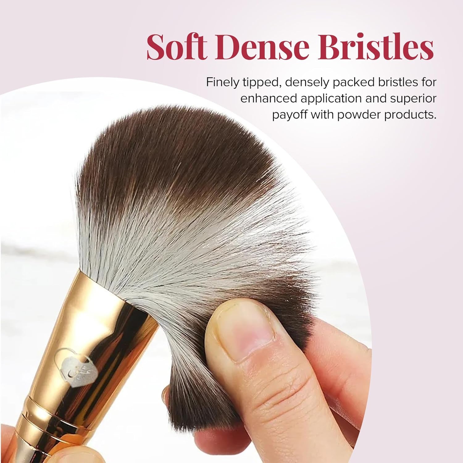 Delbar Gold Makeup Brushes by  | 8Pc Full Face Makeup Brush Set with Travel Bag | Professional Make up Brushes | Cruelty Free, Natural Hair-Like Bristles