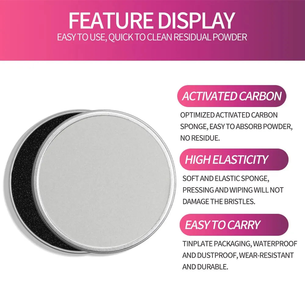 Versatile Makeup Brush Cleaner Sponges: Portable Case for Effortless Eyeshadow Color Removal
