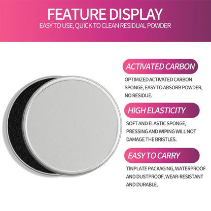 Versatile Makeup Brush Cleaner Sponges: Portable Case for Effortless Eyeshadow Color Removal