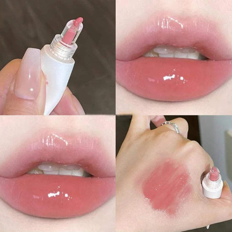 Lip Essence Jelly Water Lip Gloss Clear Light Hydrating Lip Tint Mirror Glossy Lip Glaze Tube Moist Lip Stick Lip Care Cosmetics