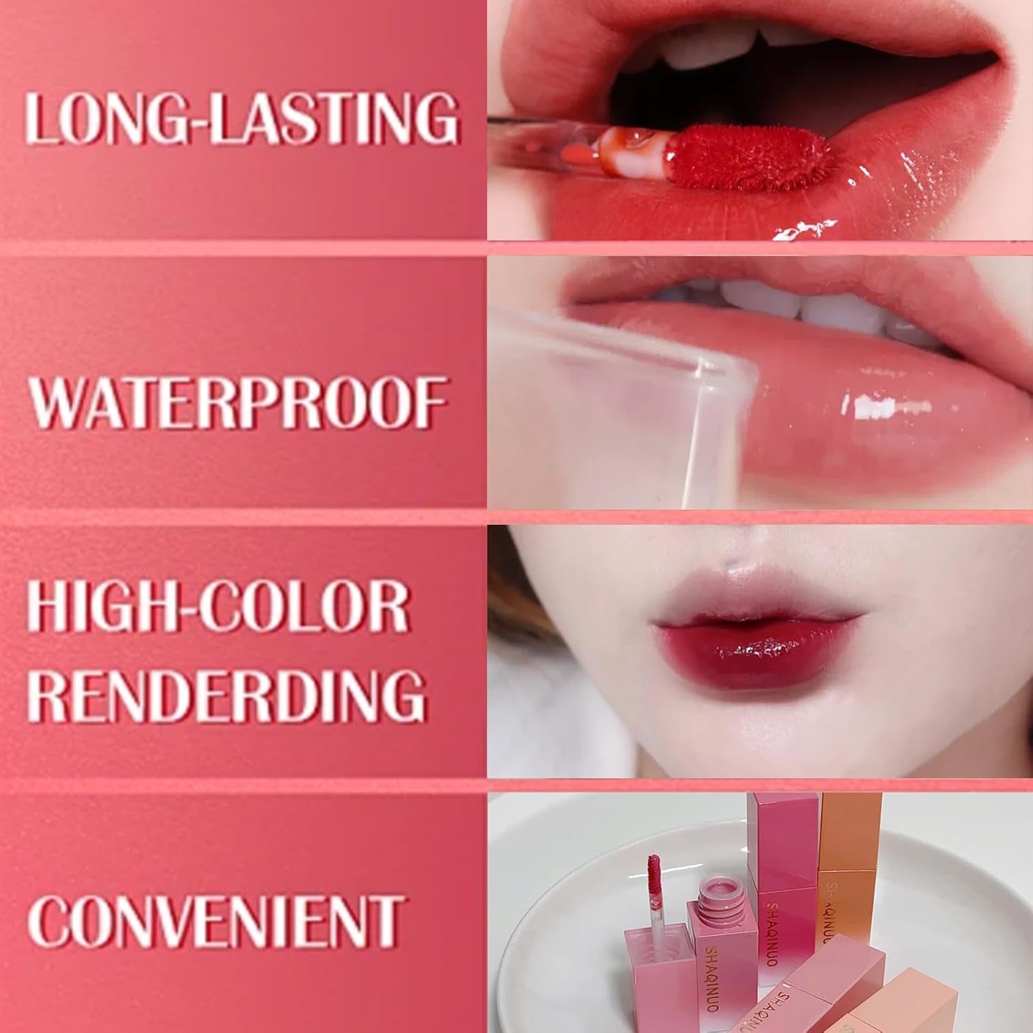 Dewy Water Glow Lip Tint，Moisturizing Mirror Lip Glaze，Korean Tinted Water Light Lip Gloss，High Pigmented Long Lasting Waterproof Lipstick Mirror Water Gloss Lip Glaze(11#)