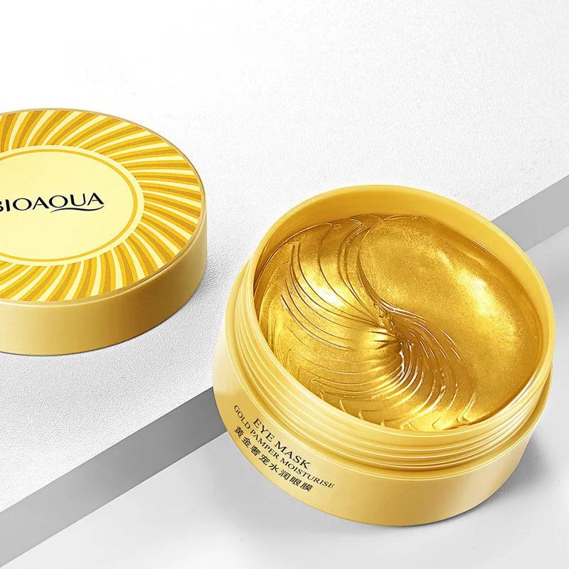 120Pcs BIOAQUA Gold Eye Mask anti Dark Circles Eye Bags Anti-Wrinkle Moisturizing Crystal Collagen Eye Patches Eyes Skin Care