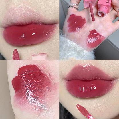 Dewy Water Glow Lip Tint，Moisturizing Mirror Lip Glaze，Korean Tinted Water Light Lip Gloss，High Pigmented Long Lasting Waterproof Lipstick Mirror Water Gloss Lip Glaze(11#)